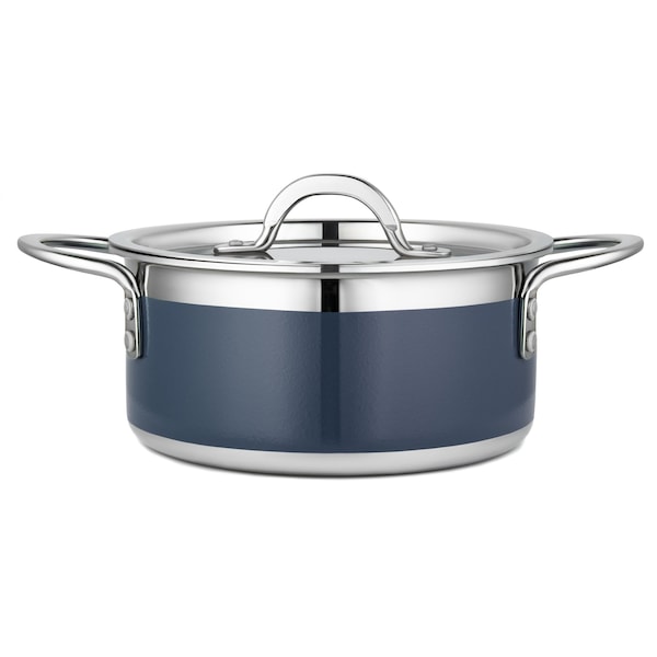 Bon Chef Country French 2 Pot W/Cover 7-3/4 Dia X 3-1/2H 2 Qt 9 Oz - Cobalt Blue 71300-CF2-CB - main